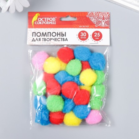 Pompons for creativity, 5 colors, 25 mm, 30 pcs-2