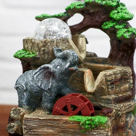 Fountain "Elephant at the rocks" 11x13x20 cm (with backlight)-1