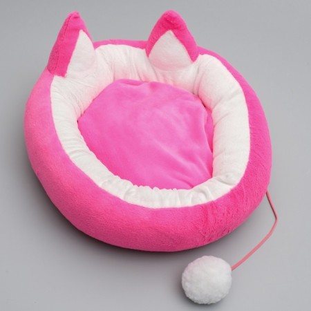 Lying "checker" with a bilateral mattress, 50 x 12 cm, plush, mix of flowers-1