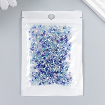 Glass bead 12/0 "cylinder. Blue-blue melange" 10 g-2