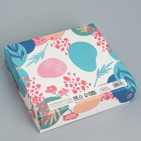 Bearbox Gift Bilateral folding, packaging, "Flowers", 20 x 18 x 5 cm-4