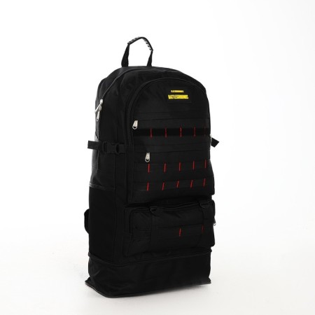 Tourist backpack on lightning, with an increase, 6 outer pockets, black color-3