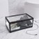 Organizer for storage, 1 section, with a lid, glass, with a mirror base, 14.5 × 8.5 cm, the color is transparent/black