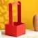 Kashpo - wooden box 13.5x13.5x30 cm, red