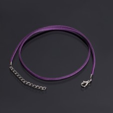 A lace of artificial suede with a lock, 45 cm + extension cord, purple color