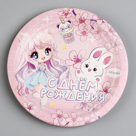 Disposable paper plate "anime", 18 cm-1