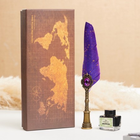Gift set 3B1 "Artifact": fountain pen, ink, tips, purple
