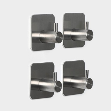 Self -adhesive hooks for the bathroom stalls Stölz, 4 pcs, silver color