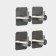 Self -adhesive hooks for the bathroom stalls Stölz, 4 pcs, silver color