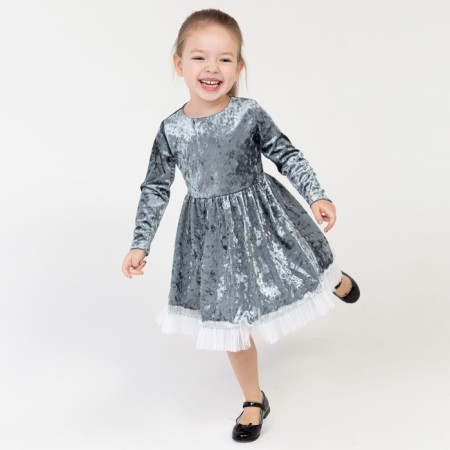 Платье для девочки нарядное KAFTAN "Куколка", серо-голубой, рост 86-92, р.28-3
