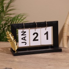Souvenir eternal calendar, wood, 2x20x11.5 cm, col. black