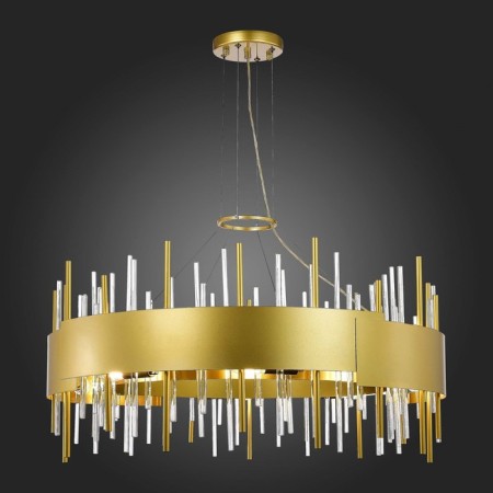 Suspended chandelier ST LUCE. SL1633.203.16. Olvera. 16x40 watts, E14, 80x80x37 cm, matte gold color-2