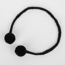 Decorative element on the rope 2 balls, d = 1.5 cm, set 6 pcs., Black color