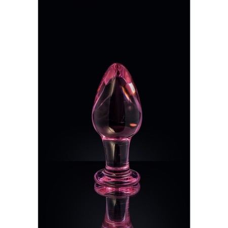 Sexus Glass anal plug, glass, pink, 10 cm, d = 4 cm-6