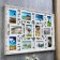 Photo frame plastic in 12 photos 10x15 cm "Labyrinth" White with a golden pattern 56.5x75.5 cm