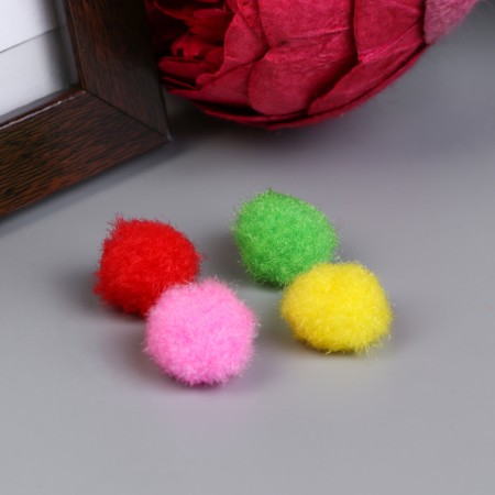Pompons for creativity, 5 colors, 15 mm, (set of 50 pcs) mix-3