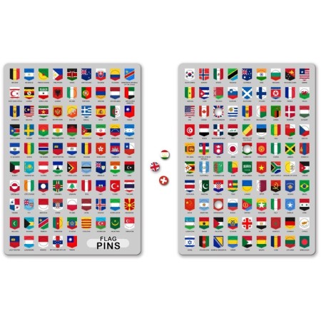 Geometes for the world map Eco Wood Art, flags of countries, pins-2