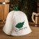Bath cap "with a light steam" with a patch leaves, from sheep's wool