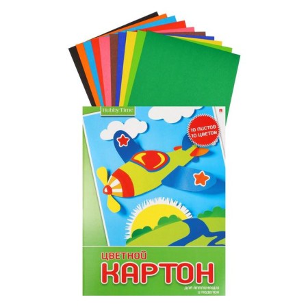 Cardboard of color A3, 10 sheets, 10 colors "Hobbies Tim", mix-4