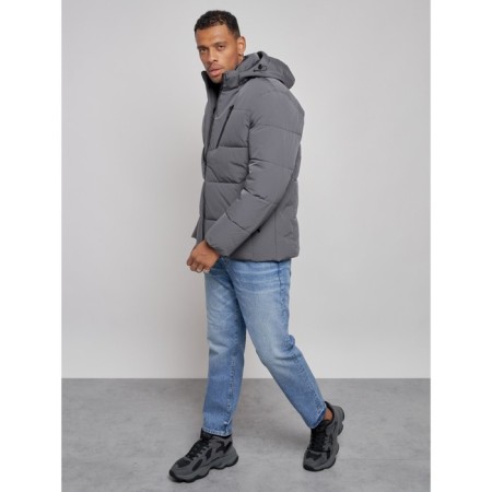Male Winter jacket, size 48, dark gray color-10