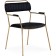 ASPEN Metal/velor Metal Carcass, gold/black 60x65x86 cm