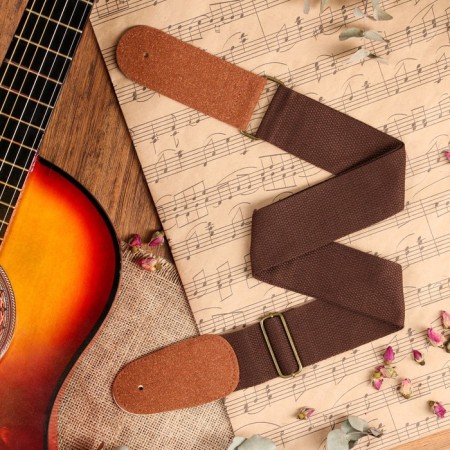 Guitar belt, 60-117 x 5 cm, brown