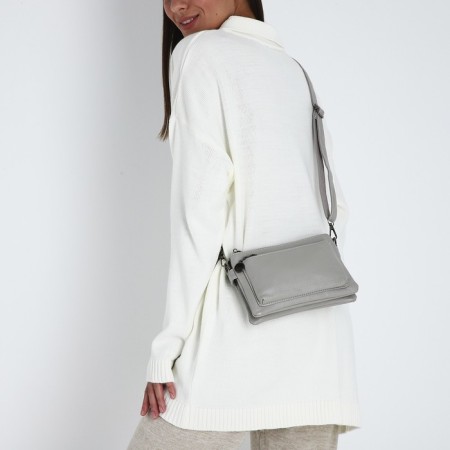 Bag Cross-Bodi with a zipper, gray color-7