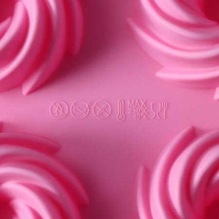 The form for baking the share "German cupcake. Whirlwind ", silicone, 28.5 × 17 cm, 8 cells, pink color-4