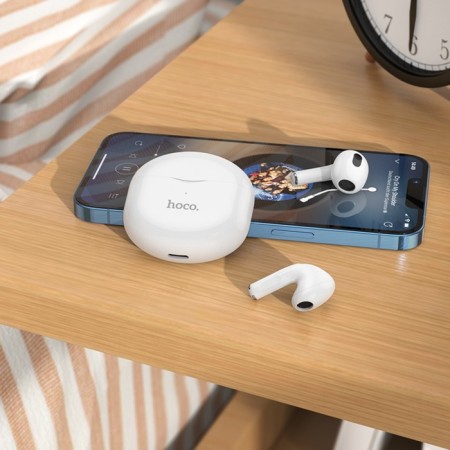 Hoco EW35 TWS headphones, wireless, inserts, BT5.3, 30/250 mAh, microphone, white-9