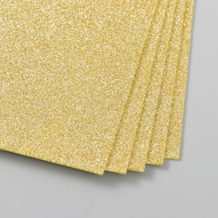 Foamiran "Light gold shine" 2 mm format A4 set 5 sheets-2