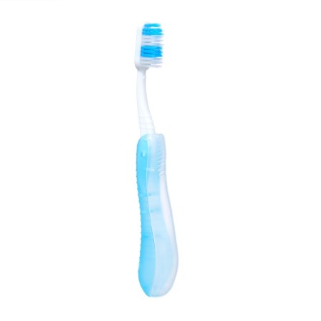 Folding toothbrush in individual packaging 1 piece, medium stiffness, mix-2