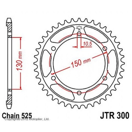Leading star jt sprockets jtr300-49, chain 525, 49 teeth