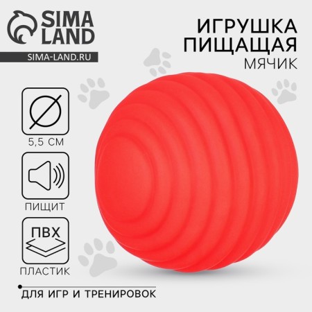 Toys for dogs. A ball with a “red” squeak, d = 5.5 cm