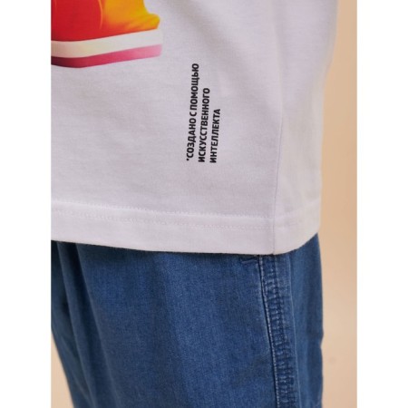 Children's T -shirt, height 140 cm, white color-4