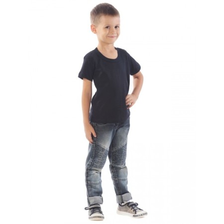 Children's T-shirt, height 110 cm, dark blue color-1