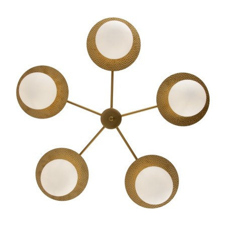 Suspended lamp 60W, 5kHe27, 42x75 cm, brass-3