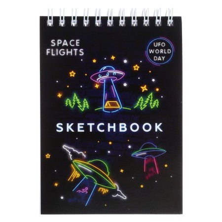 A6 sketchbook, 60 sheets on the crest on the short side of "in space", the cover coated cardboard, solid substrate, block 100 g/m²