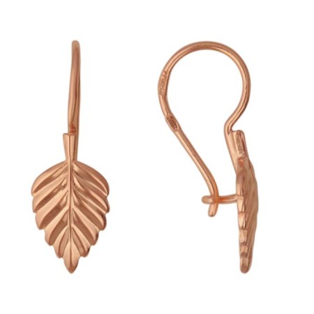 Earrings "leaf" Small, pink gilding