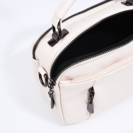 Bag Cross-Bodi with a zipper, white color-7