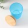 Bank for suppositories glass with a blue semi -meter lid 220 ml 7x7x8.4 cm