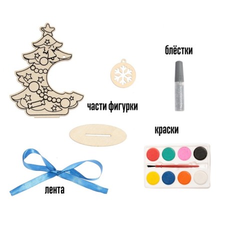 Set for creativity "Wood painting: Christmas tree"-2