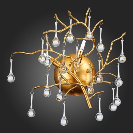 Sconces st. SL1651.201.02. Anzio. 2x5 watts, G9, 4000k, 32x40 cm, golden color-2