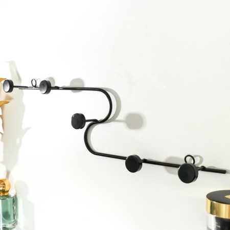 Decorative metal hooks "smooth line with dots" black 11.5x40 cm