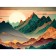 Picture on numbers with a subframe and a rubberized “sunset in the mountains”, 30 x 40 cm