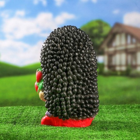 Garden figure "Hedgehog Semyon with strawberries" 17x17x35cm-6