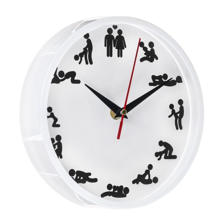 Watch Wall Interior "Poses 18+", D-20 cm, interior, silent, white-1