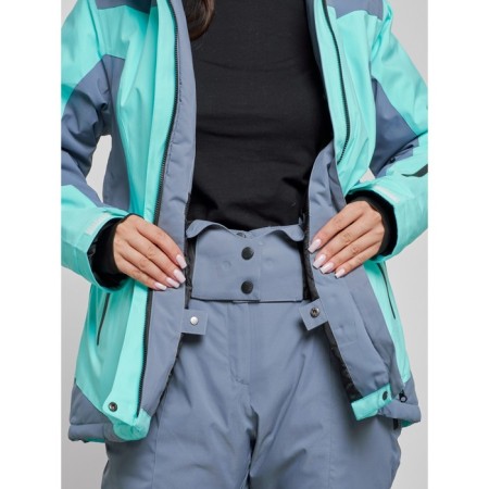 Ski costume female winter, size 42, turquoise color-7