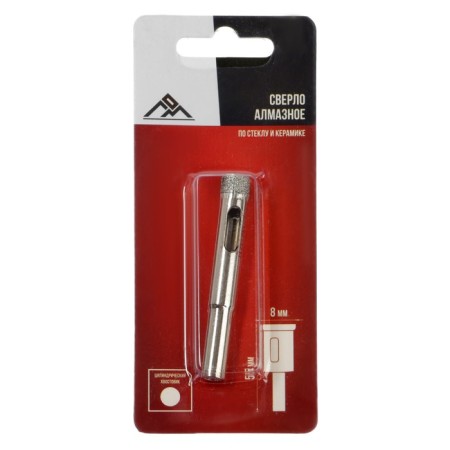 Diamond drill on glass and ceramics scrap, cylindrical shank, 8 x 55 mm-2