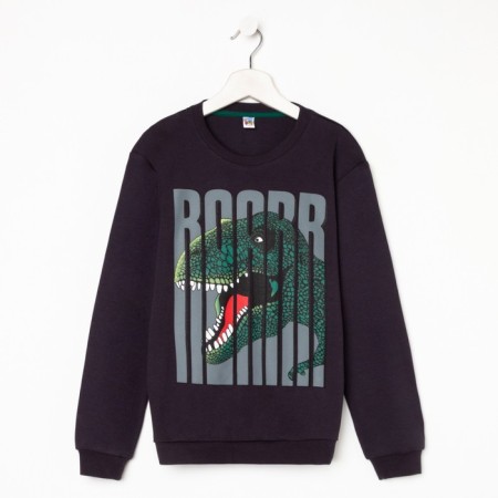 Sweatshirt for a boy, the color is dark gray, height 134-5