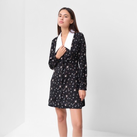 Women's dress with collar Mist p. 42, black-6